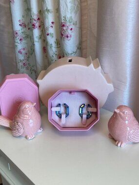 NIB Swarovski Lucent small octagon earrings